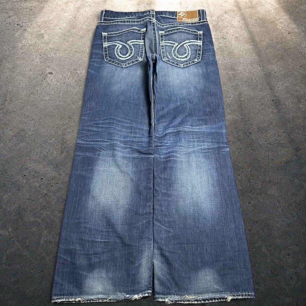 Big Star Voyager Wide Leg Baggy Jeans Blue Y2K Skater Retro Size 34R